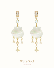 Wings To Fly - 18KGP Shell Earrings